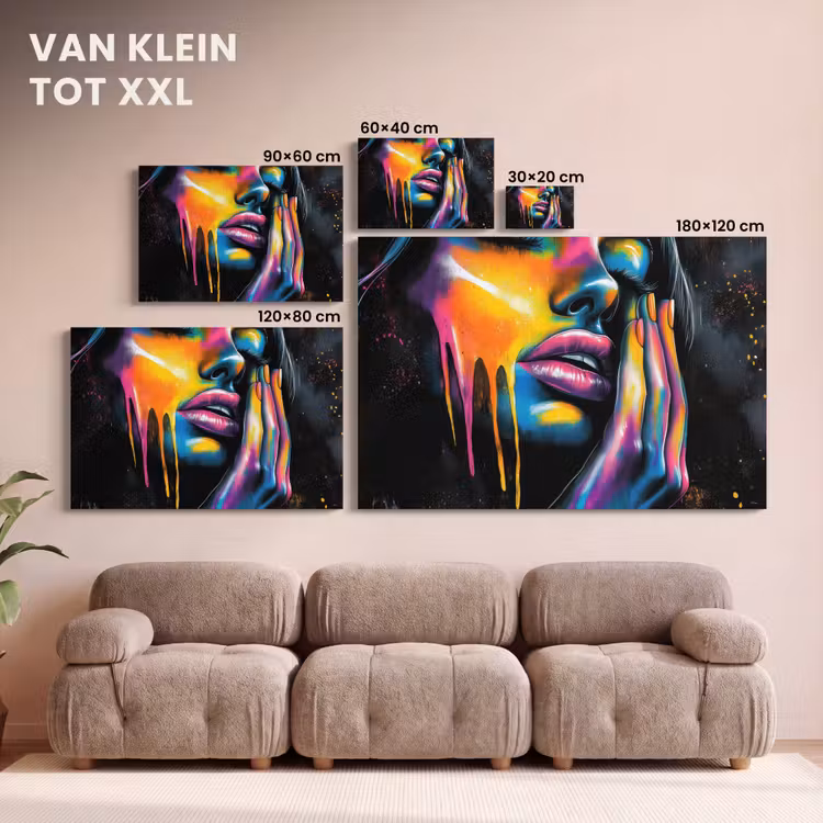 Canvas schilderij - Vrouw - Gezicht - Verf - Kunstzinnig — 8