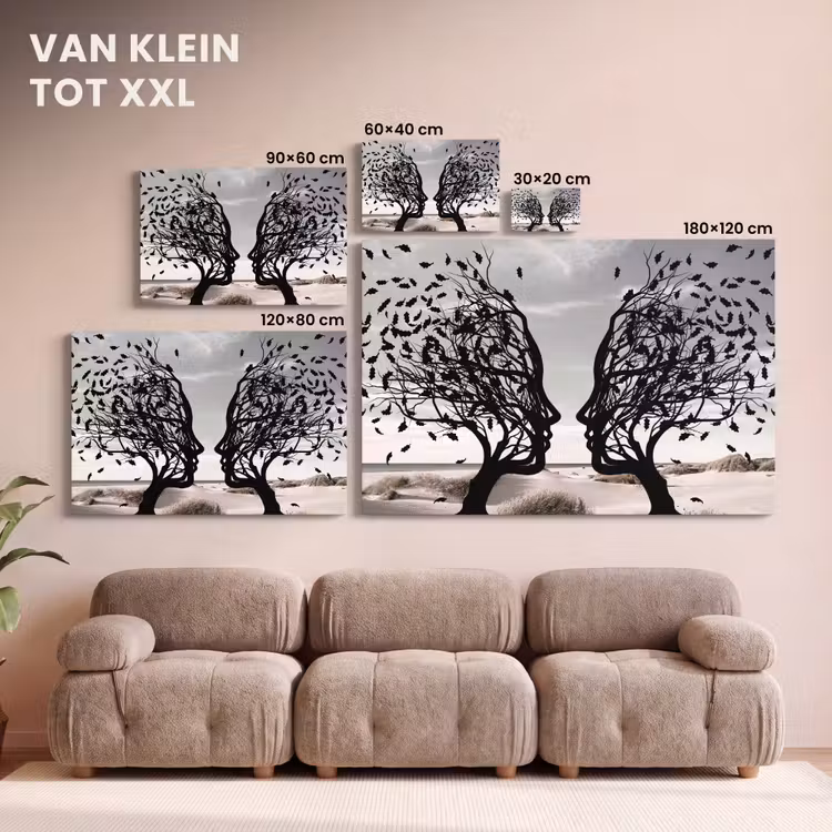 Canvas schilderij - Strand - Zee - Mensen - Boom - Moderne kunst — 8