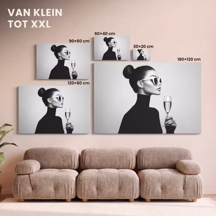 Canvas schilderij - Vrouw - Champagne - Modern — 8