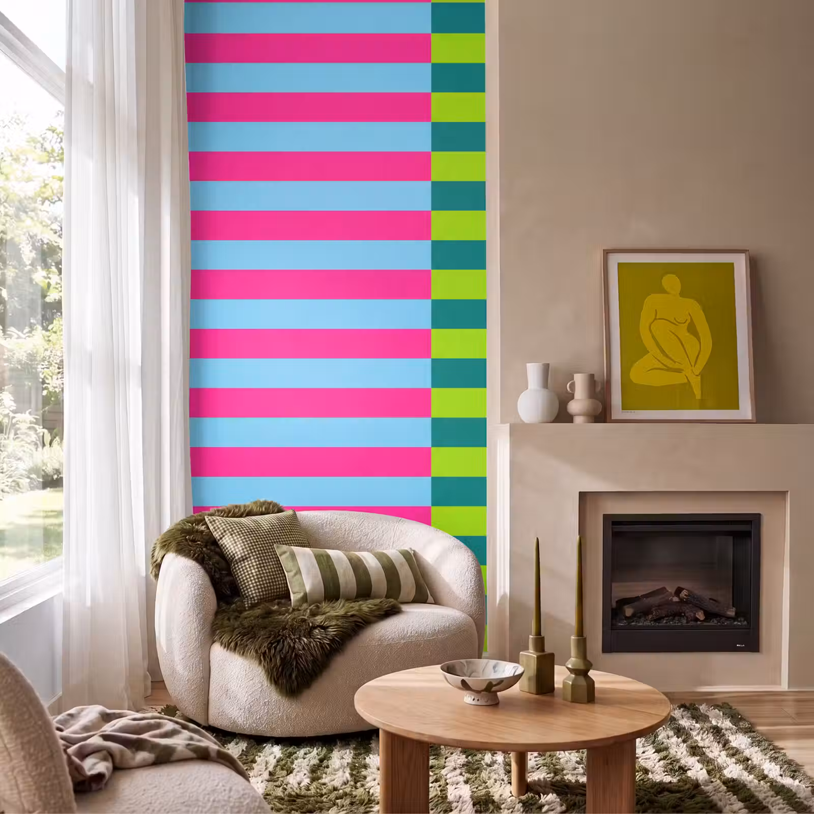 Behang - Patroon - Strepen - Modern - Abstract - Kleurrijk — 1