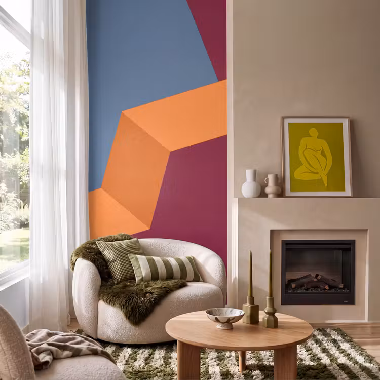 Behang - Abstract - Vormen - Modern - Blauw - Oranje — 1