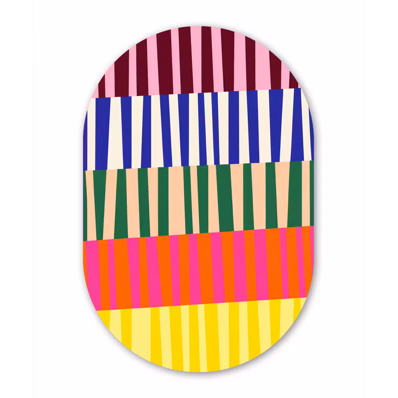 Muurovaal - Glas - Patroon - Strepen - Abstract - Modern - Kleurrijk — 1