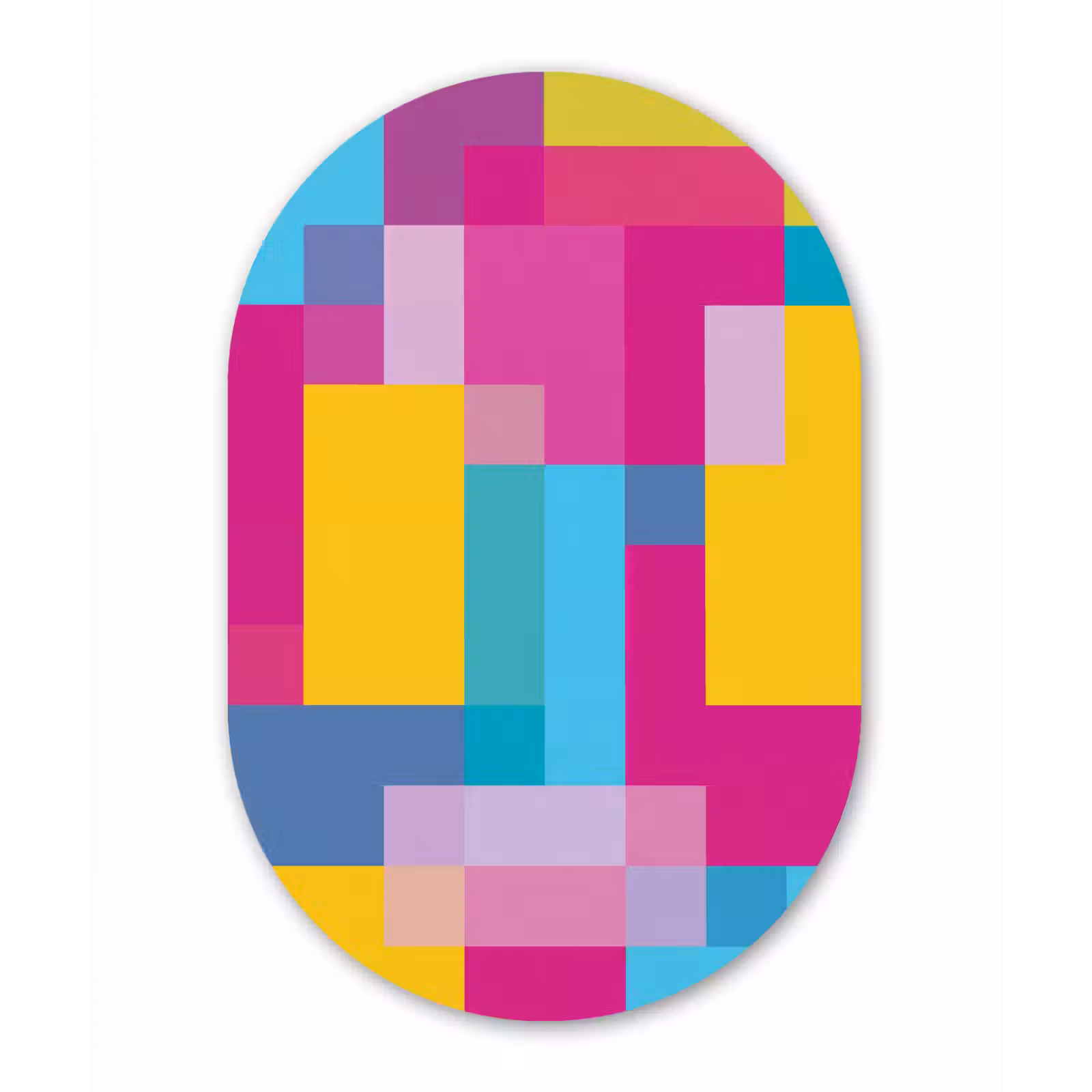 Muurovaal - Glas - Abstract - Geometrisch - Kunst - Kleurrijk - Modern — 1