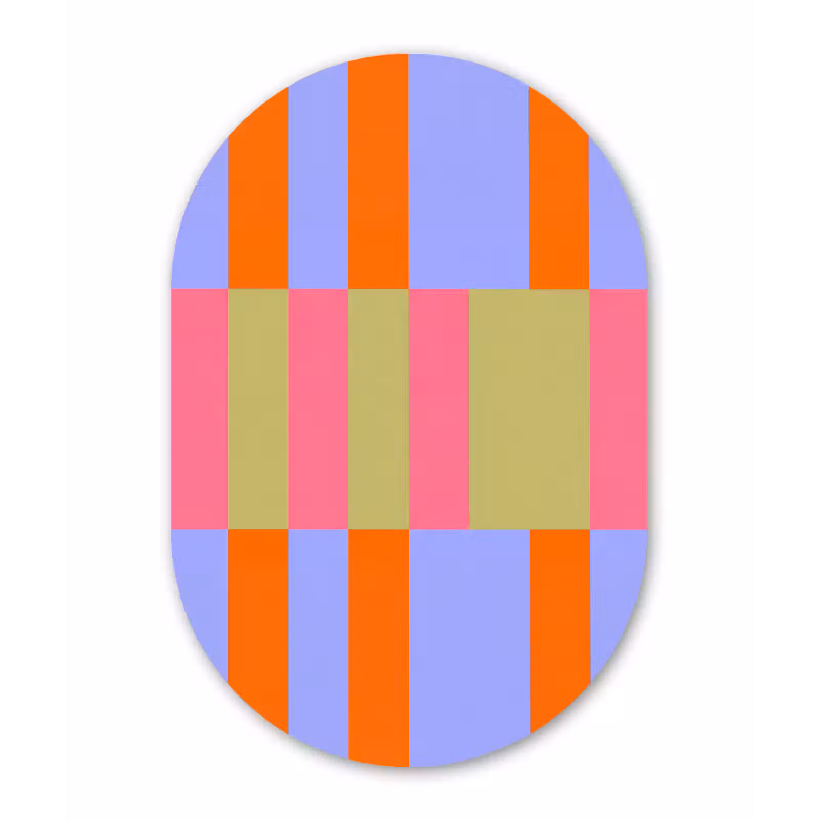 Muurovaal - Glas - Abstract - Patroon - Geometrisch - Kleurrijk - Modern — 1