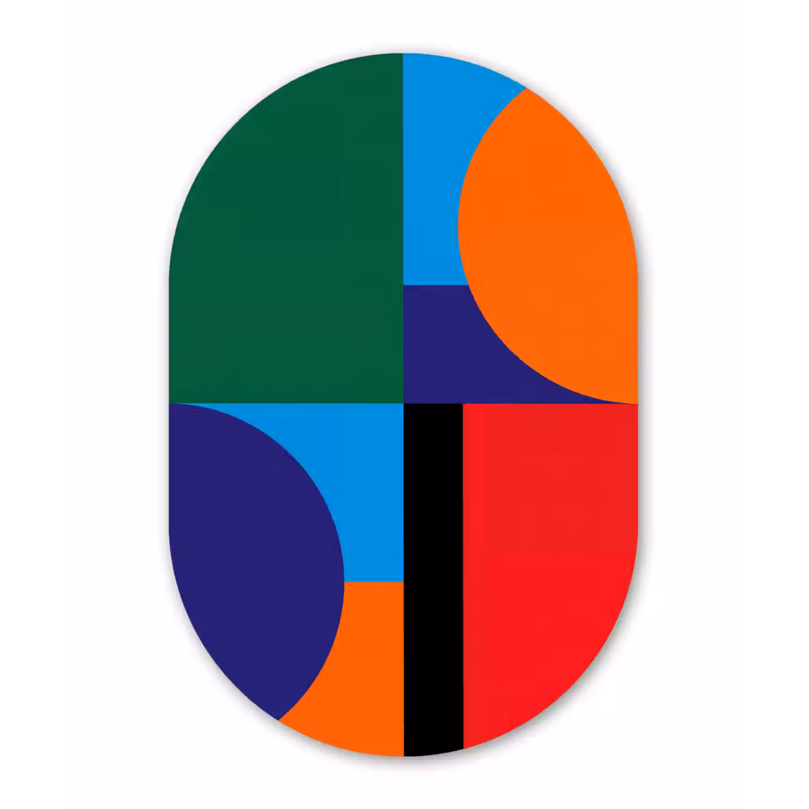 Muurovaal - Glas - Geometrisch - Abstract - Vormen - Kleurrijk - Modern — 1