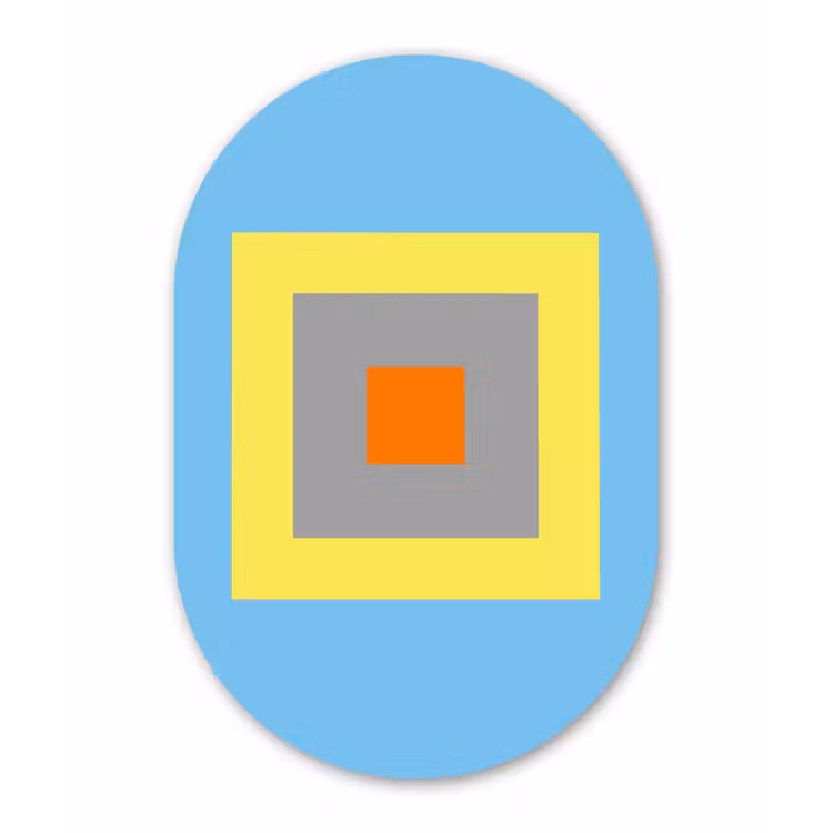 Muurovaal - Glas - Abstract - Geometrisch - Kleurrijk - Modern - Vormen — 1