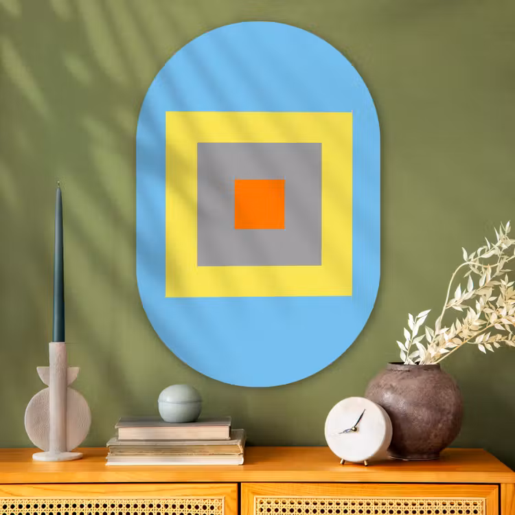 Muurovaal - Glas - Abstract - Geometrisch - Kleurrijk - Modern - Vormen — 2