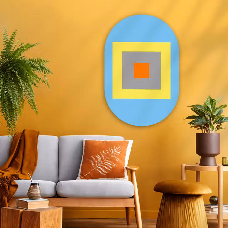 Muurovaal - Glas - Abstract - Geometrisch - Kleurrijk - Modern - Vormen — 3