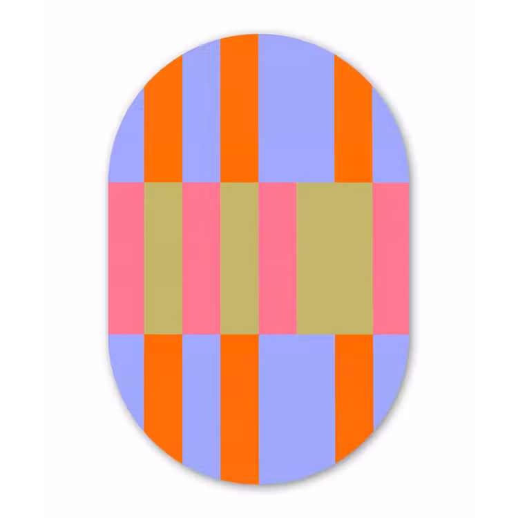 Muurovaal - Glas - Abstract - Patroon - Geometrisch - Kleurrijk - Modern — 1