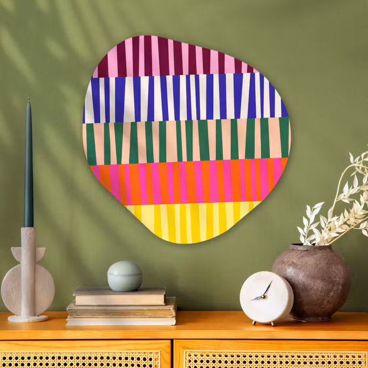 Organisch schilderij - Glas - Patroon - Strepen - Abstract - Modern - Kleurrijk — 2