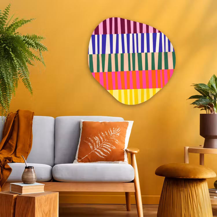 Organisch schilderij - Glas - Patroon - Strepen - Abstract - Modern - Kleurrijk — 3