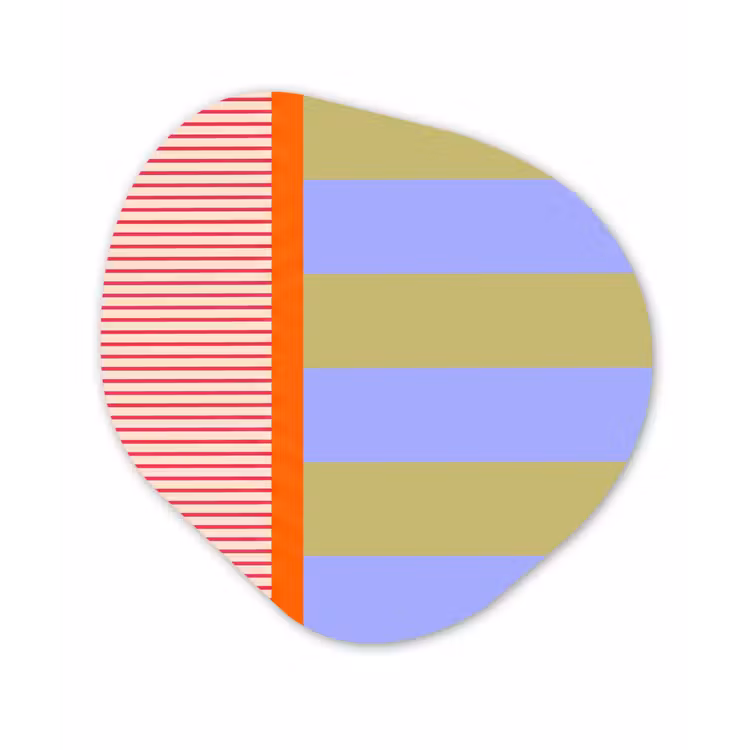 Organisch schilderij - Glas - Abstract - Geometrie - Strepen - Blokken - Rood — 1