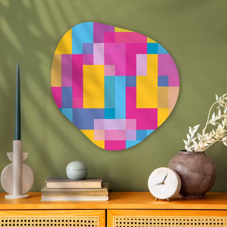 Organisch schilderij - Glas - Abstract - Geometrisch - Kunst - Kleurrijk - Modern — 2