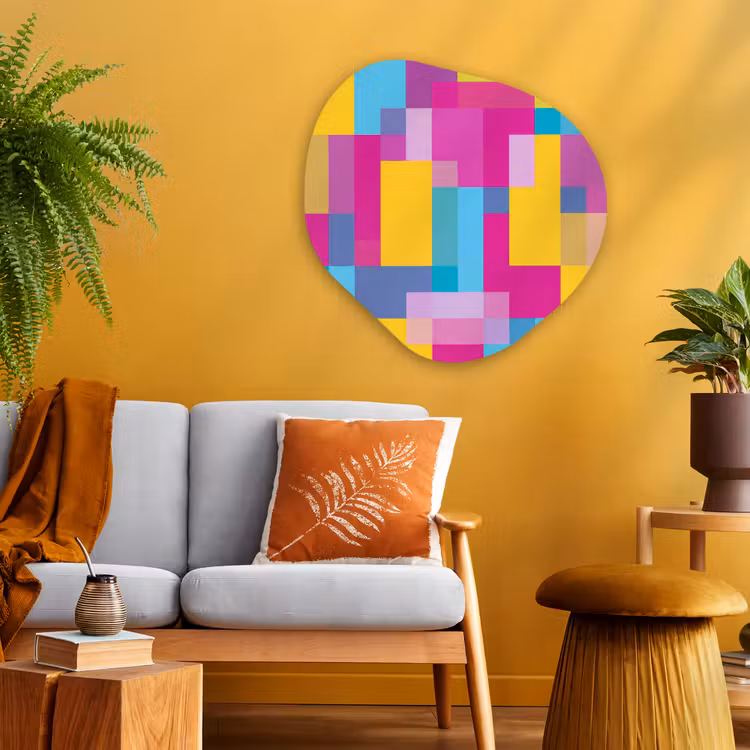 Organisch schilderij - Glas - Abstract - Geometrisch - Kunst - Kleurrijk - Modern — 3