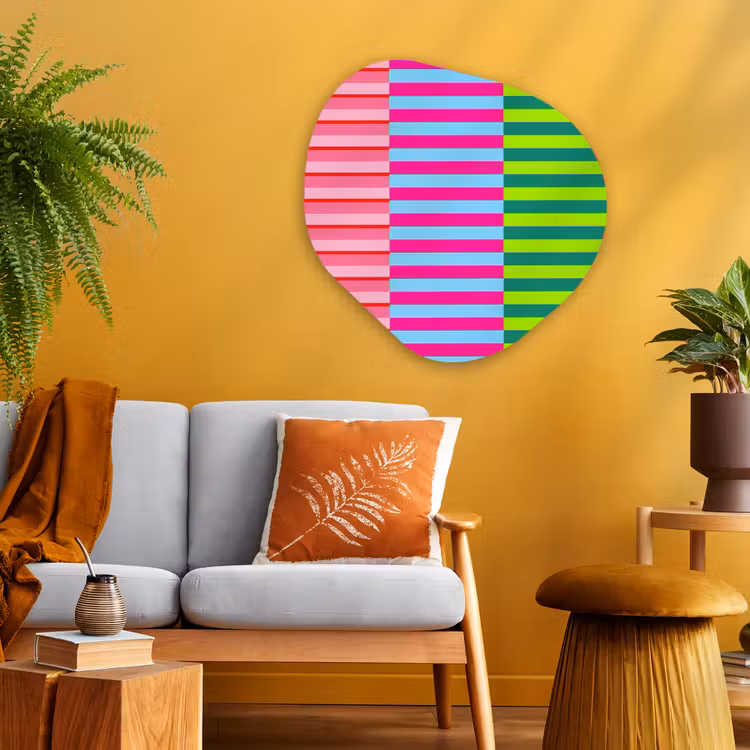 Organisch schilderij - Glas - Patroon - Strepen - Modern - Abstract - Kleurrijk — 3