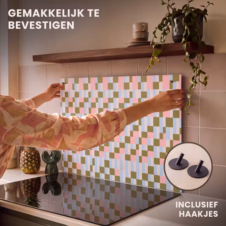 Inductie beschermer en spatscherm (2in1) - Patroon - Geometrisch - Abstract - Kleurrijk - Modern — 7