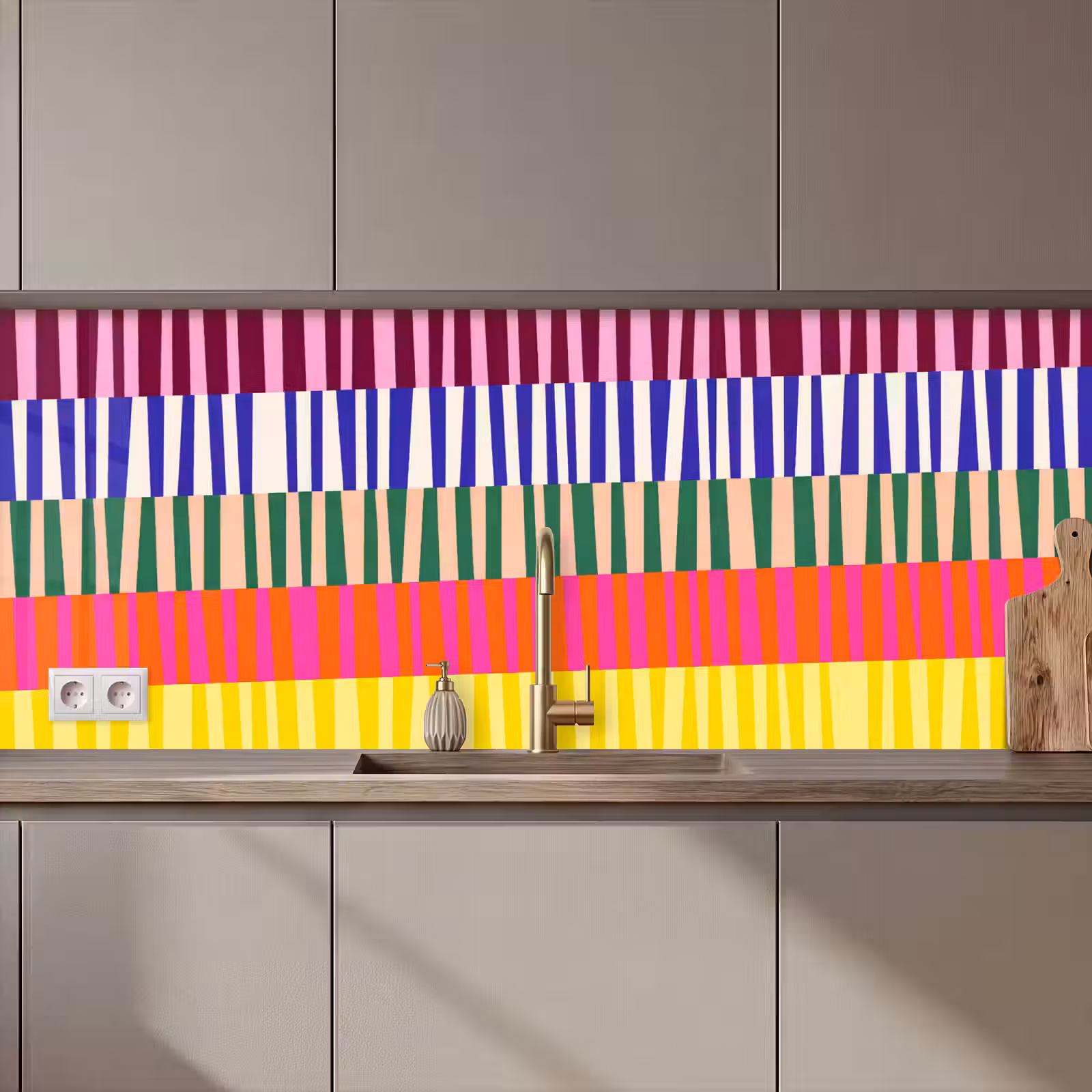 Keuken achterwand - Patroon - Strepen - Abstract - Modern - Kleurrijk — 1