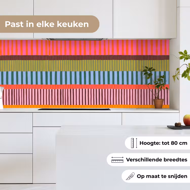 Keuken achterwand - Abstract - Strepen - Modern - Kleurrijk - Kunst — 4