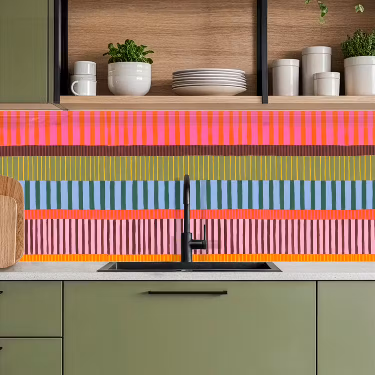Keuken achterwand - Abstract - Strepen - Modern - Kleurrijk - Kunst — 5