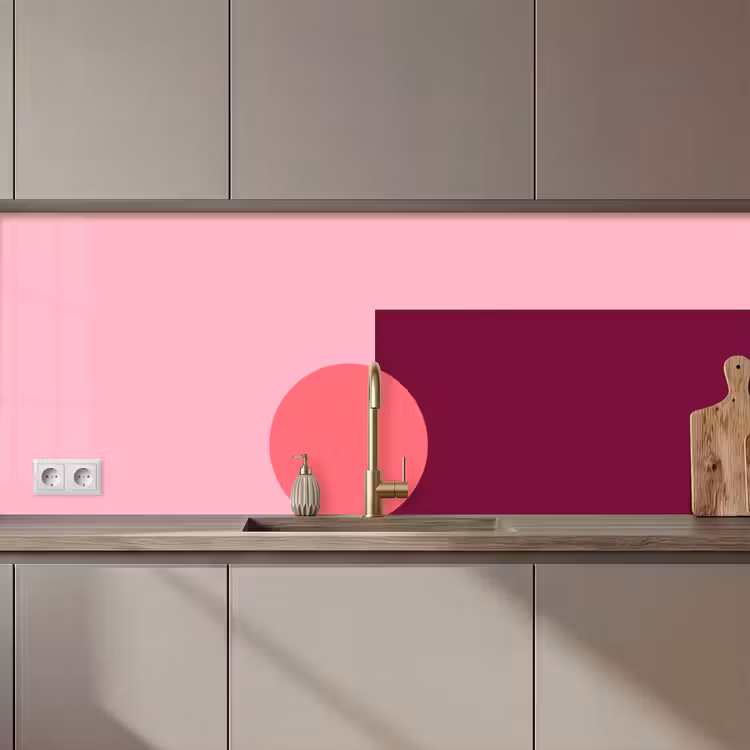 Keuken achterwand - Abstract - Vormen - Roze - Modern - Design — 1