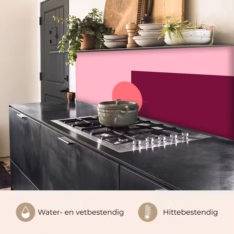 Keuken achterwand - Abstract - Vormen - Roze - Modern - Design — 3
