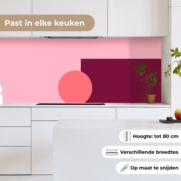 Keuken achterwand - Abstract - Vormen - Roze - Modern - Design — 4
