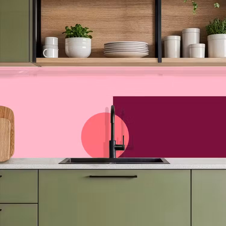 Keuken achterwand - Abstract - Vormen - Roze - Modern - Design — 5