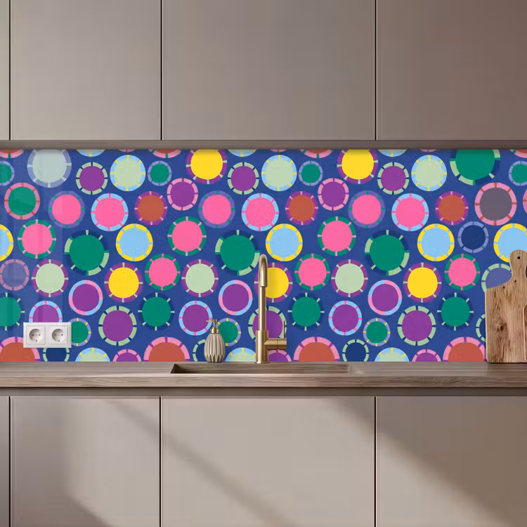 Keuken achterwand - Patroon - Cirkels - Abstract - Kleurrijk — 1