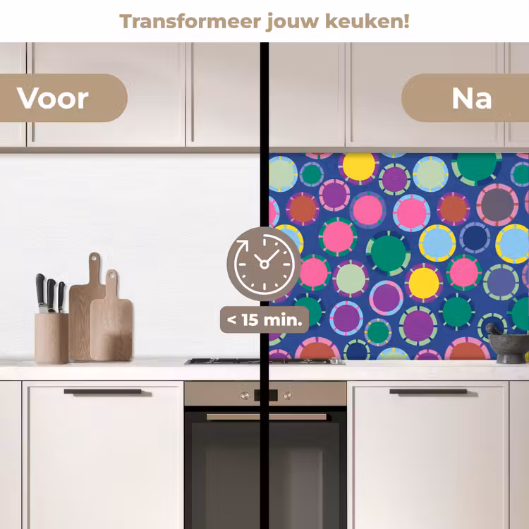 Keuken achterwand - Patroon - Cirkels - Abstract - Kleurrijk — 2