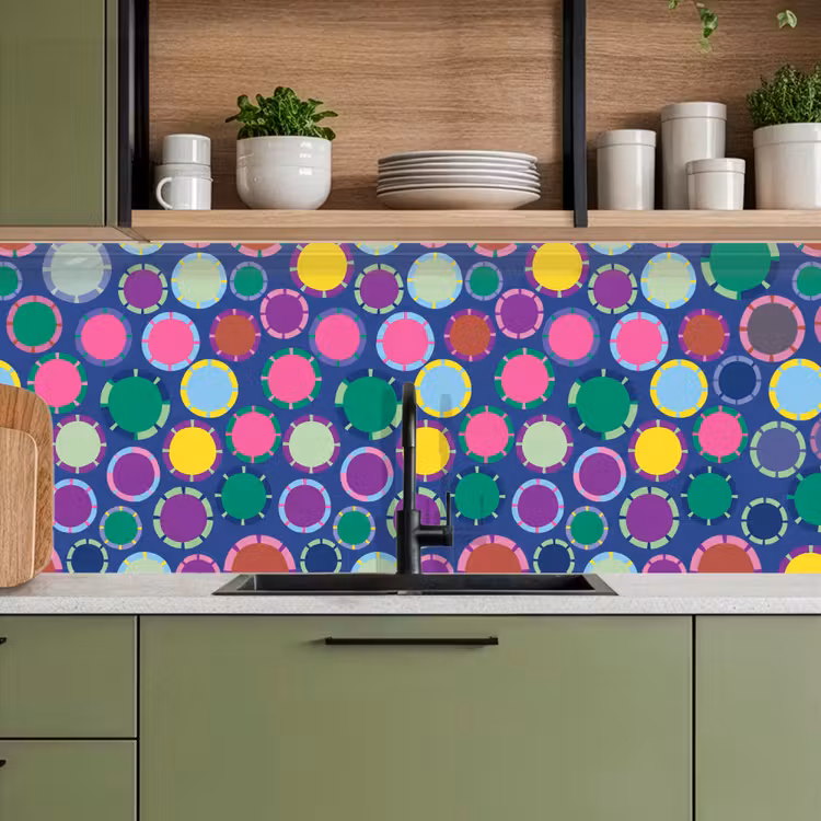 Keuken achterwand - Patroon - Cirkels - Abstract - Kleurrijk — 5