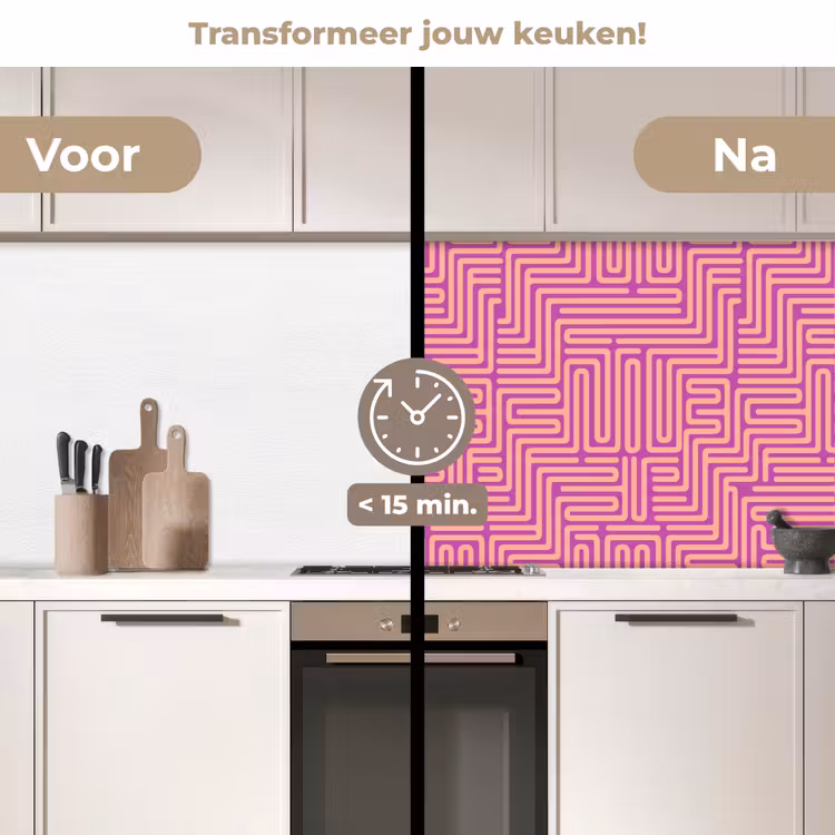 Keuken achterwand - Patroon - Lijnen - Abstract - Modern - Paars — 2