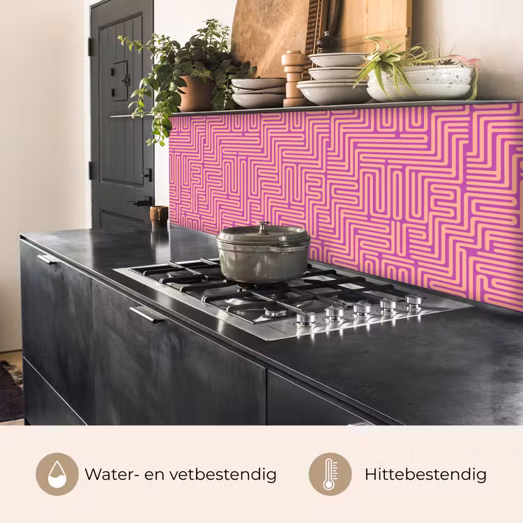 Keuken achterwand - Patroon - Lijnen - Abstract - Modern - Paars — 3