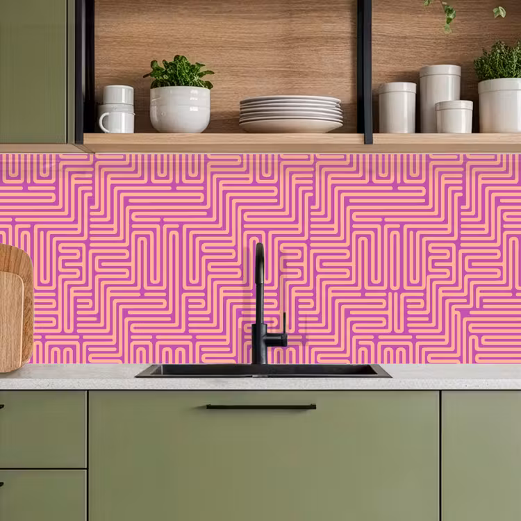 Keuken achterwand - Patroon - Lijnen - Abstract - Modern - Paars — 5