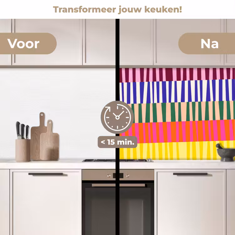Keuken achterwand - Patroon - Strepen - Abstract - Modern - Kleurrijk — 2