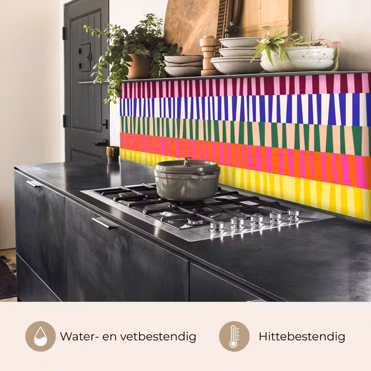 Keuken achterwand - Patroon - Strepen - Abstract - Modern - Kleurrijk — 3