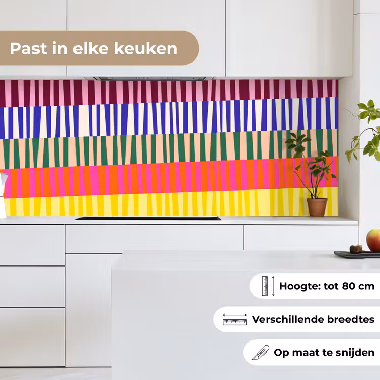 Keuken achterwand - Patroon - Strepen - Abstract - Modern - Kleurrijk — 4