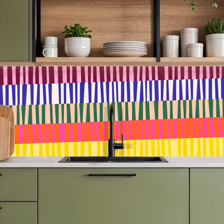 Keuken achterwand - Patroon - Strepen - Abstract - Modern - Kleurrijk — 5