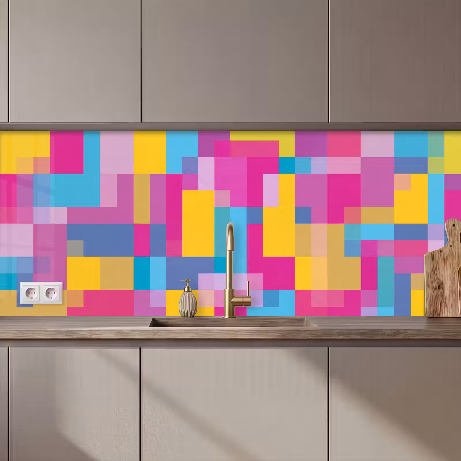 Keuken achterwand - Abstract - Geometrisch - Kunst - Kleurrijk - Modern — 1
