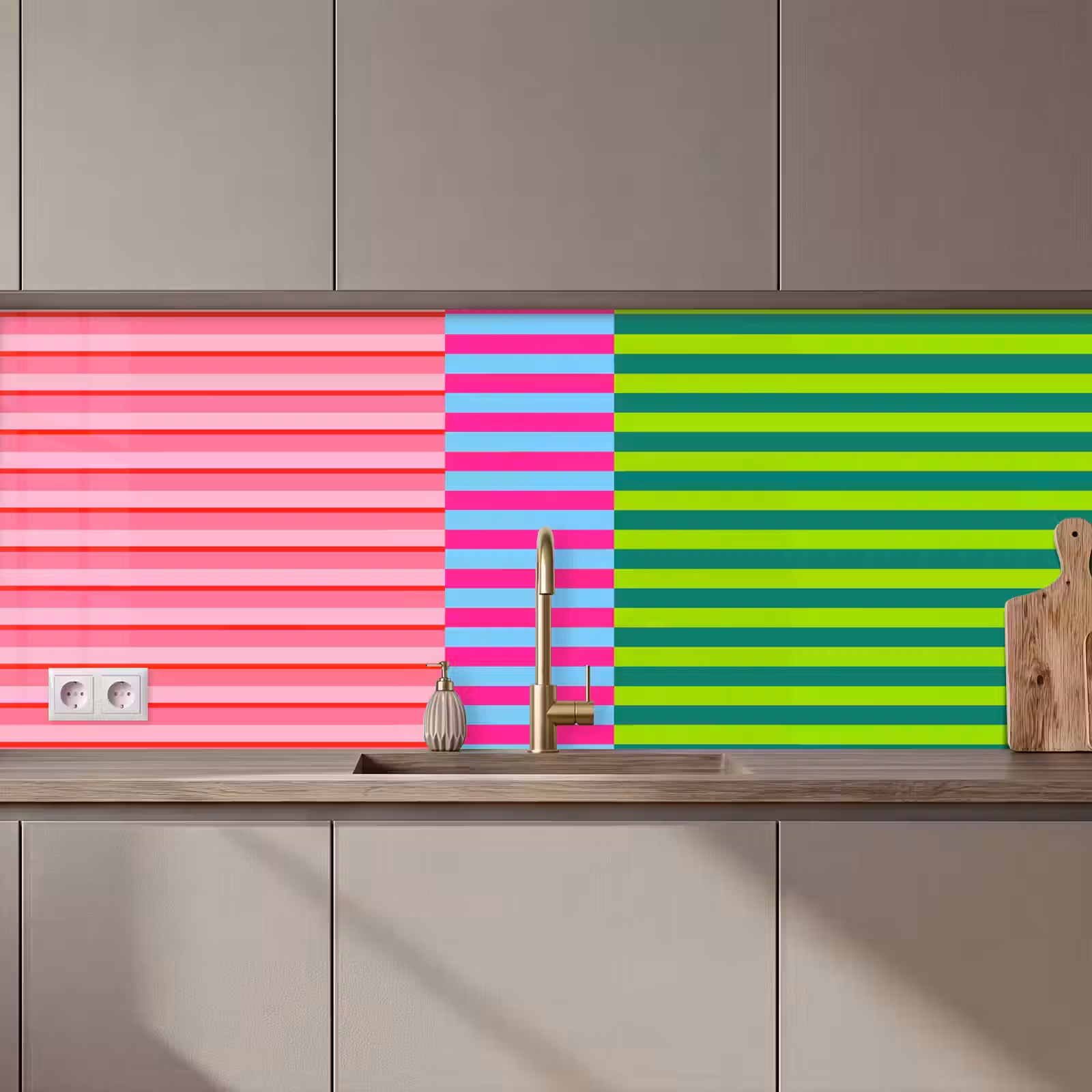 Keuken achterwand - Patroon - Strepen - Modern - Abstract - Kleurrijk — 1