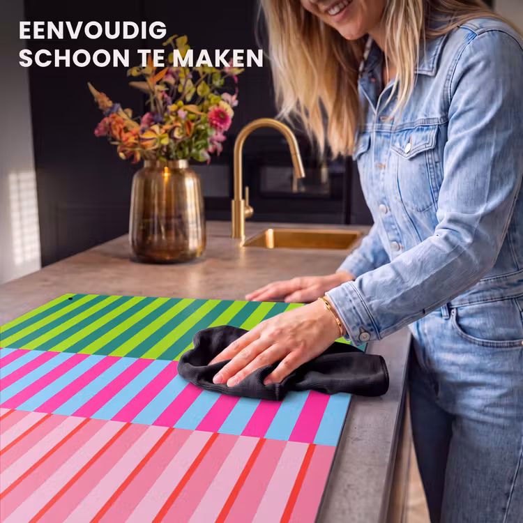 Inductie beschermer en spatscherm (2in1) - Patroon - Strepen - Modern - Abstract - Kleurrijk — 5