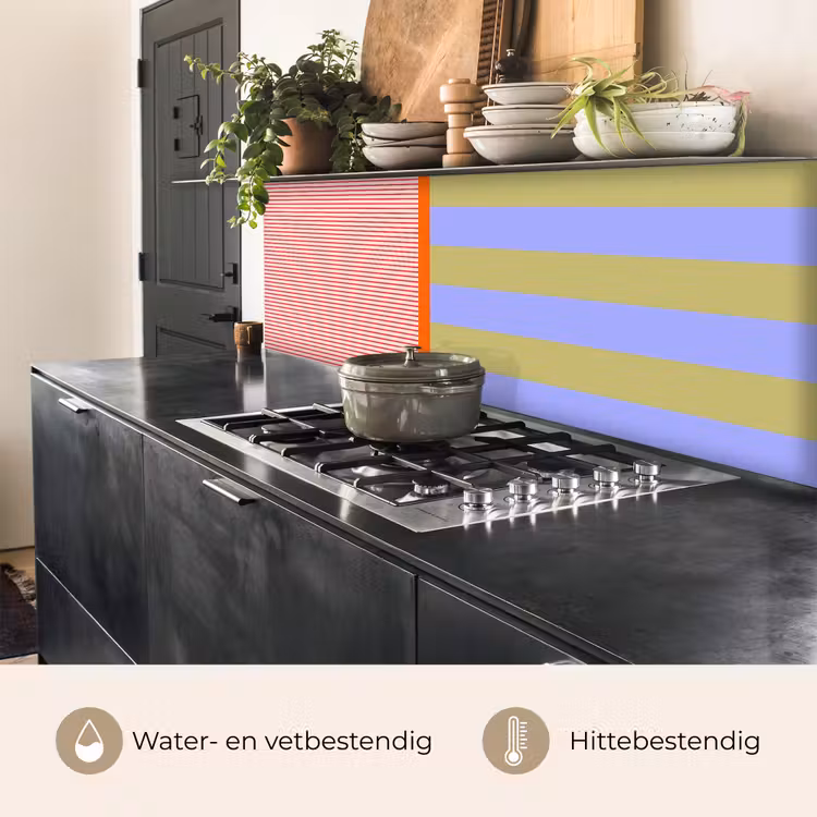 Keuken achterwand - Abstract - Geometrie - Strepen - Blokken - Rood — 3
