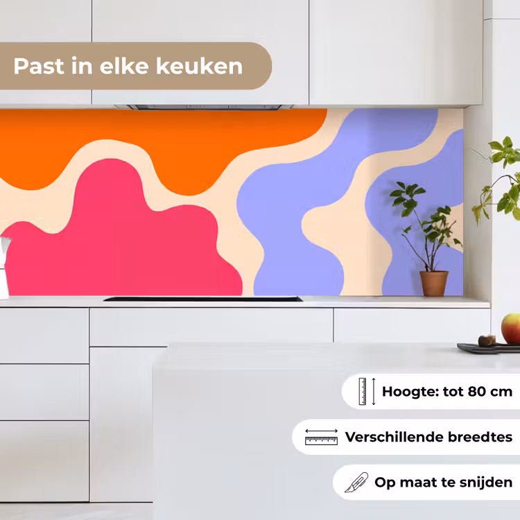 Keuken achterwand - Abstract - Organische vormen - Design - Modern - Kleurrijk — 4