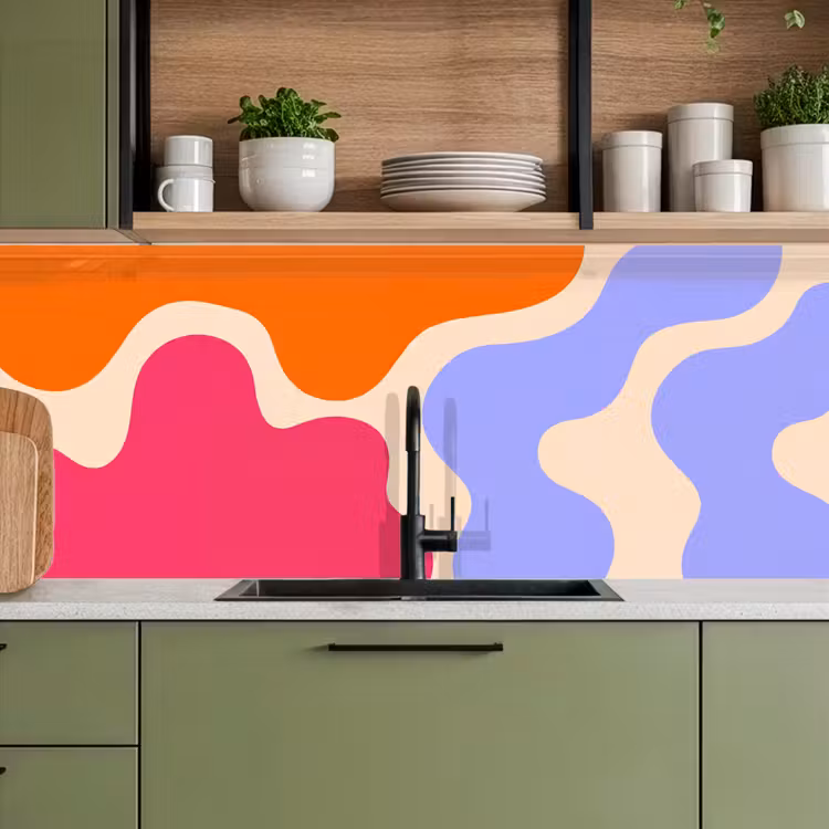 Keuken achterwand - Abstract - Organische vormen - Design - Modern - Kleurrijk — 5