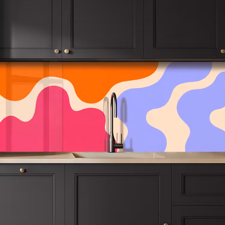 Keuken achterwand - Abstract - Organische vormen - Design - Modern - Kleurrijk — 6