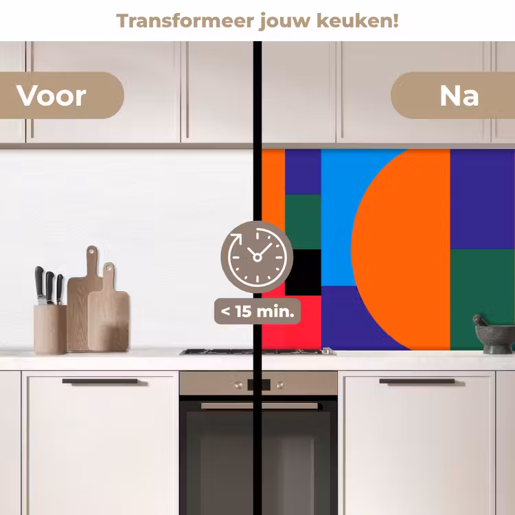 Keuken achterwand - Geometrisch - Abstract - Vormen - Kleurrijk - Modern — 2