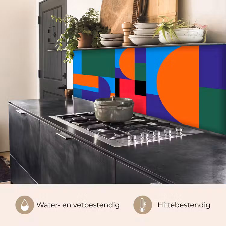 Keuken achterwand - Geometrisch - Abstract - Vormen - Kleurrijk - Modern — 3
