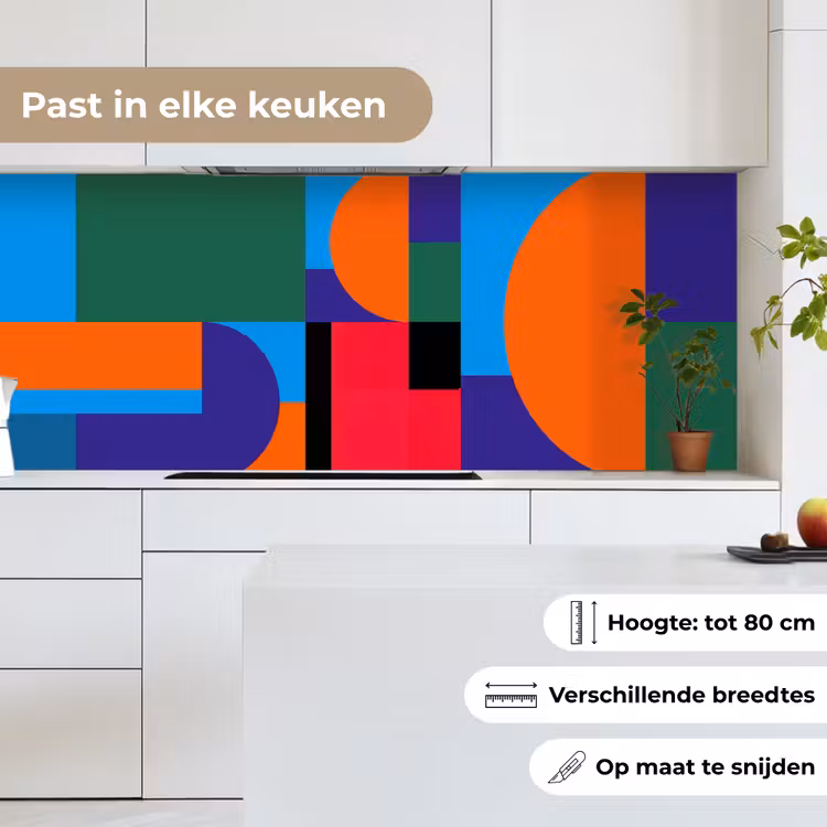 Keuken achterwand - Geometrisch - Abstract - Vormen - Kleurrijk - Modern — 4