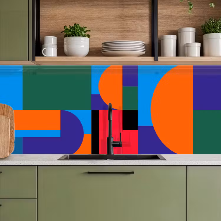 Keuken achterwand - Geometrisch - Abstract - Vormen - Kleurrijk - Modern — 5