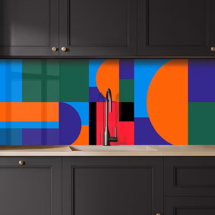 Keuken achterwand - Geometrisch - Abstract - Vormen - Kleurrijk - Modern — 6