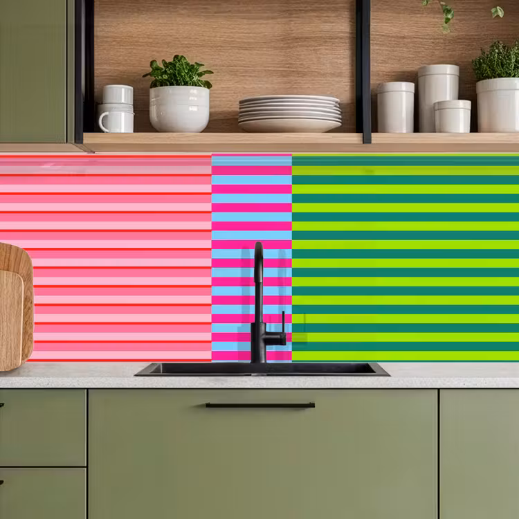 Keuken achterwand - Patroon - Strepen - Modern - Abstract - Kleurrijk — 5